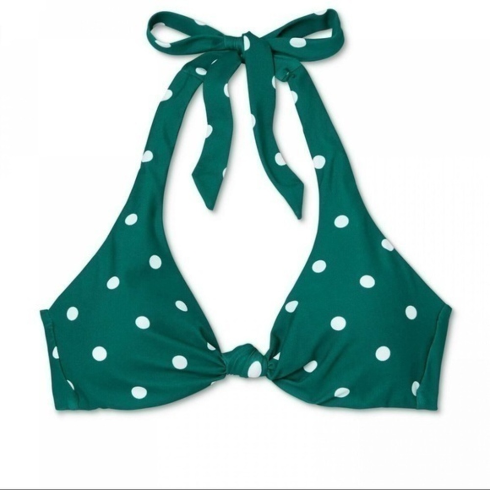 Shade & Shore Bikini Top Size Medium Polka Dots